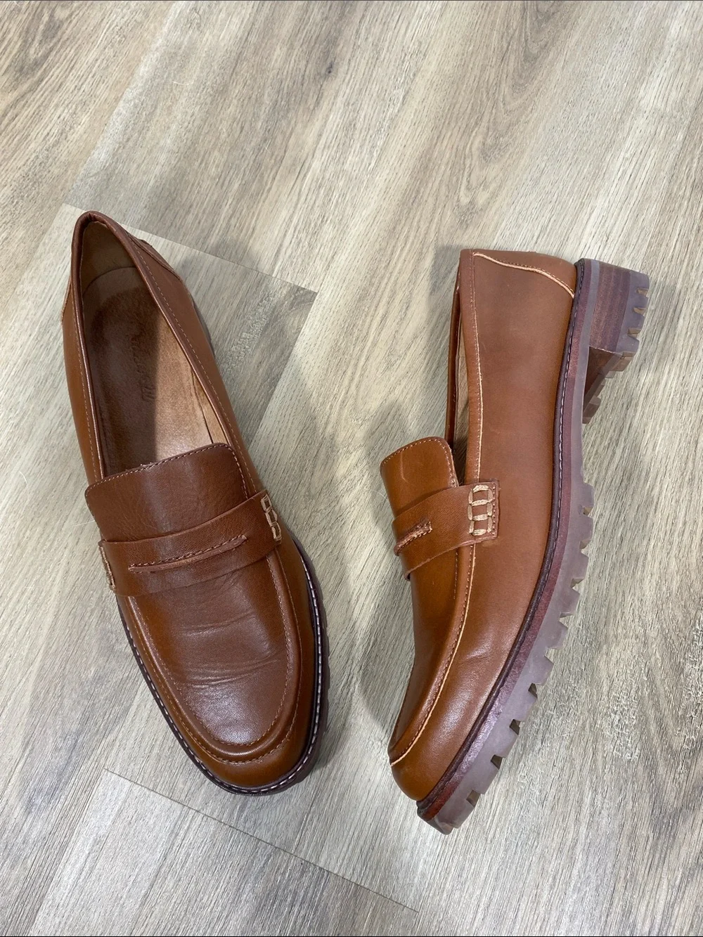 Madewell Corinne Lugsole Loafer in Cognac Brown size 11
